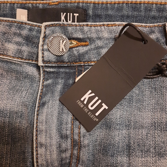 Kut From The Kloth Gidget Fray Shorts Women Plus 16 Blue Denim Jeans Cut Off - Picture 6 of 7